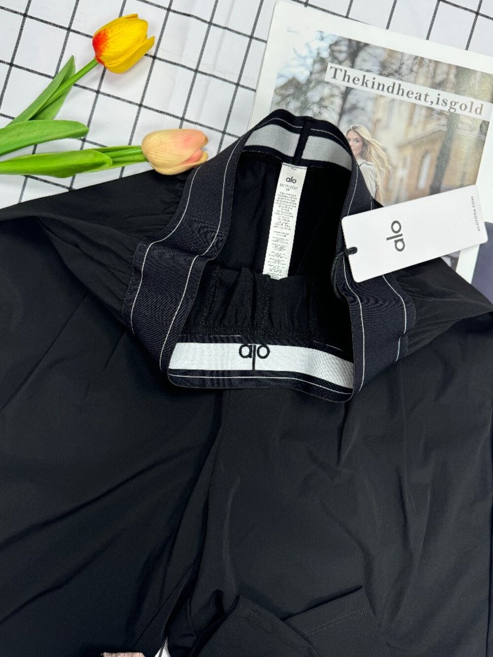 NWT 😃 Women’s Black High Rise Wide Leg Trousers  From ALO Yoga - Size:XS 👖 - Picture 7 of 9